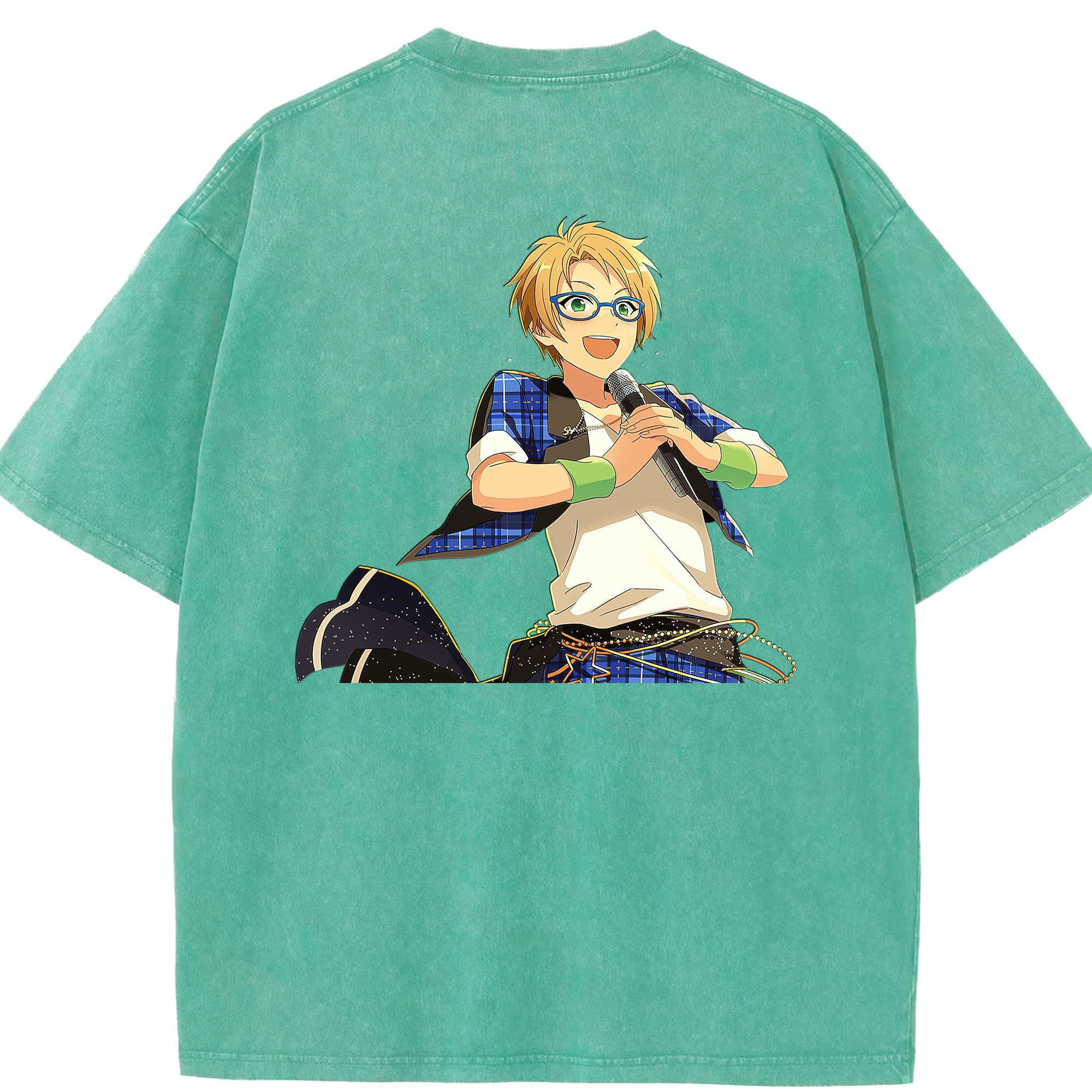 （画像用） あんさんぶるスターズ! Ensemble Stars 綿100% ヴィンテージ風 半袖Tシャツ（背面プリント）